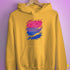 Bisexual Pride Flag Ripped Reveal Hoodie - Mustard